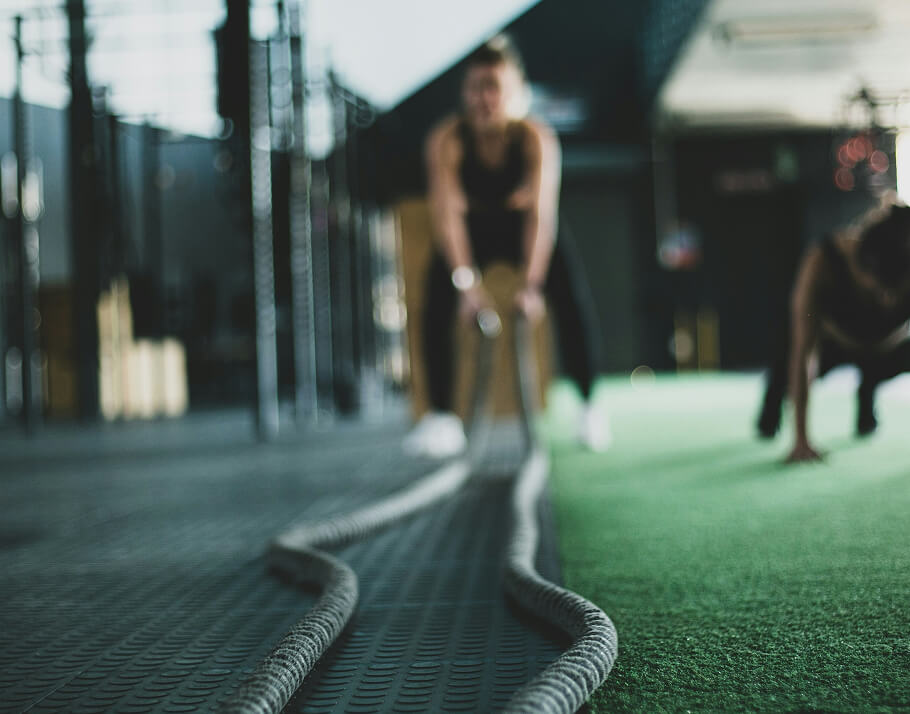 Wellness and fitness space with rope training